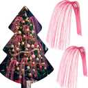 30 Pcs Long Glitter Firework Spray Picks 35.5 Inch Soft Christmas Curly Willow Sparkle Pine Sticks Dazzling Xmas Tree Ornaments for Mantel Fireplace Door Tree Winter Wreath Home Vase Decor(Pink)