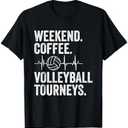 Vintage Weekend Coffee and Volleyball Moms Apparel T-Shirt.3XL