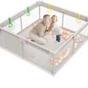 ZEEBABA Baby Playpen, Big Play Pen for Babies(59x59x27inch), Kids Safe Play Center for Babies and Toddlers, Baby Fence Gives Mommy a Break
