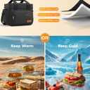 HOTOR Lunch Box for Men and Women - Leak-Proof Insulated Lunch Cooler Bag with Adjustable Strap, Multiple Pockets for Office, Picnic, Hiking, Beach, 1 Layer, 8L, Black, 9.8" x 8.7" x 5.9"