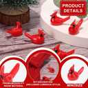 100pcs Mini Resin Red Cardinal Bird Figurines, Tiny Cardinal Figurine Small Animals Christmas Ornaments for Xmas Gift Miniature Garden Crafts Christmas Cupcake Decoration Cake Topper