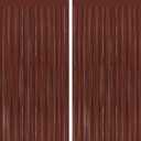 2 Pack Coffee Brown Metallic Tinsel Foil Fringe Curtains, Door Streamers Photo Booth Backdrop for Birthday Party, Tinsel Curtain Backdrop for Christmas Party Decorations, Football Game Party Supplies