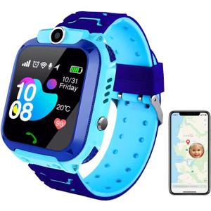 2G Kids GPS Watch, Waterproof Smart Tracker for Boys Girls Ages 3-12 - 2-Way Calling, SOS Button, No Games, 7-Day Battery, Birthday Gift (Blue) 2G Kids GPS Watch, Waterproof Smart Tracker for Boys Girls Ages 3-12 - 2-Way Calling, SOS Button, No Games, 7-Day Battery, Birthday Gift (Blue)