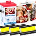 Compatible with Canon Selphy CP1500 CP1300 CP1200 Ink and Paper KP-108IN 3 Color Ink Cartridges and 108 Sheets 4 x 6 Photo Paper Glossy for Canon Selphy Series Photo Printers(Water Oxidation-Proof)