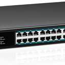 YuanLey 28 Port Gigabit Managed PoE Switch with 24 10/100/1000Mbps PoE+ Ports, 4X 10Gbps SFP+, L3 Smart Managment Ethernet Switch, VLAN, QoS, ACL, SSL, Fanless, Rackmount Network Switch