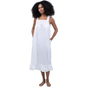 The 1 for U Vintage Nightgown - Night Dress for Women Sleepwear, Eloise 100% Cotton Gown (XX-Large, White)