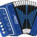 Eastar Kids Accordion Toy Accordian Mini Musical Instruments 10 Keys Button for Child Children Kids Toddlers Beginners (Blue)