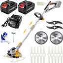 6000mAh Electric Weed Wacker Cordless, Battery Powered Weed Eater, 57 inches