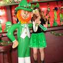 Kvitra St. Patrick's Day Costume Accessories Set for Women, Green Shamrock Tutu Skirt Headband Glitter Glasses Clover Necklaces Long Finger Gloves Blowouts, Saint Patricks Day Suit