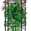 19.5" D x 39" H Peony Plant Support Cage, 3 Tier Stackable Plant Support Ring, Metal Core with PVC Coated Stakes, Garden Plant Support for Peonies Tomatoes and Climbing Plants