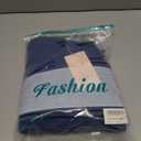 MASCOMODA Womens Sweaters Fall 2025 Oversized Striped Sweater Long Sleeve Polo V Neck Loose Side Slit Knitted Tunic Tops (Blue, XL)