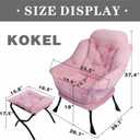 Kokel Lazy Chair with Folding Ottoman,Living Room Chairs (Pink-1119)