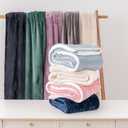 Berkshire Blanket-Sherpa Fleece Blanket, Warm and Soft Loftmink Reversible Blanket for Bed, Sofa and Travel, Cream, 90 in x 90 in (Full/Queen)