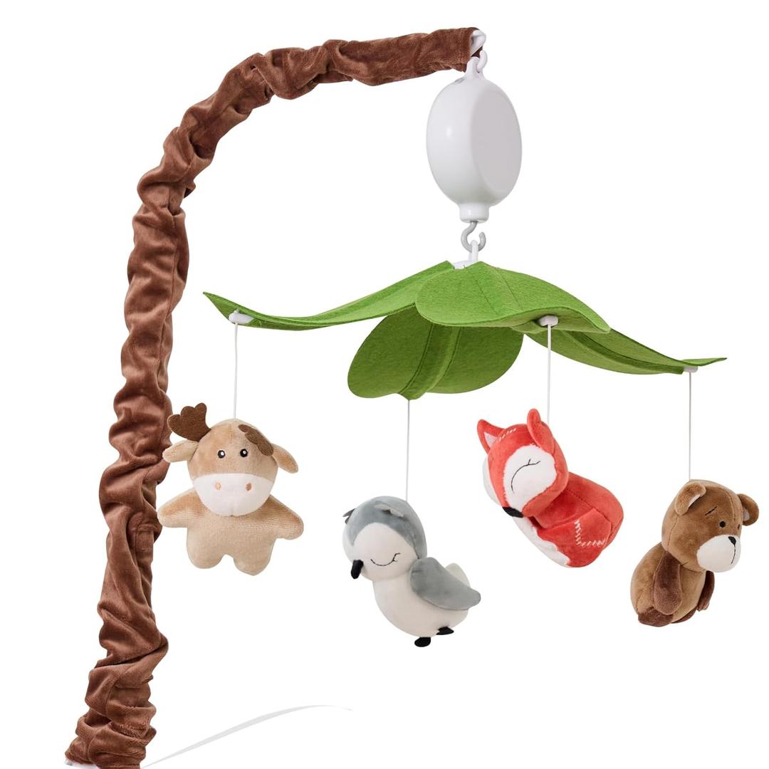 PINNKKU Safari Animals Musical Crib Mobile for Baby Boys, Nursery Decor, Calming Soother Baby Crib Mobile with 12 Lullabies, Perfect Toy for Boys Girls