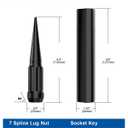 GAsupply 12x1.5 Spike Lug Nuts Black 20pcs, M12x1.5 Locking Spiked Spline Lug Nut 4.4" 112mm Tall, Closed End Bulge Acorn 60 Degree Cone/Conical Seat