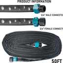 Hourleey Flat Soaker Hose 100 FT for Garden, 100' (50FT x 2) Linkable Consistent Drip Irrigation Hose, Leak-free Dual-layer Design Saving 80% Water Garden System Water Hose with Holes
