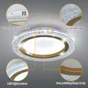 UOFUS Gold LED Flush Mount Ceiling Light 15.7inch Modern Round Ceiling Light Fixture 6400K Super Bright Circle Ceiling Lamp for Bathroom Kitchen Bedroom Living Room Entryway Hallway Stairwell, 15.74inch