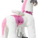 JoJoPooNy Ride on Unicorn Toys for Girls, Ride on Horse Riding Pony for Children 3-6 Years Old, Rideable Plush Walking Horse Animal with Wheels, Ages 3-6 Years