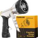 FANHAO Garden Hose Nozzle, 100% Heavy Duty Metal Water Hose Nozzle Sprayer with 7 Spray Patterns, High Pressure Hand Sprayer with Ergonomic Handle for Watering Plants & Lawns, Washing Cars & Pets