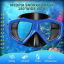 Replaceable Lenses Nearsighted Snorkel Set - Customizable Shortsighted Anti-Fog Mask & Full Dry Top Silicone Snorkel for Adults Youth