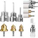 Integrated Internal and External Pipe Threading and Reaming Tool Kit for PVC Pipes Electric Drill Style Dual Function Pipe Thread Cutting Tool DIY Gift for Men(3 Set,1/2,3/4,1)