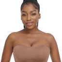 Zimcti Strapless Bras for Women Comfortable Non-Slip Silicone Bandeau Bra Seamless Tube to Bralette, Size L