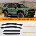 Rain Guards Fit for Toyota 4Runner 2025 2026, Low Profile Window Visors Deflectors fit for 4Runner Accessory 2025 2026,Tape-on Outside Mount Rain Guards Side Window Deflectors (4 Pcs)