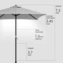 TOPSAIL 4.9ft Mini Square Patio Umbrella, Fade Resistant Outdoor Table Umbrella with Crank Lift, UV 50+ Waterproof, Small Umbrella for Deck, Balcony, Garden, Backyard & Market