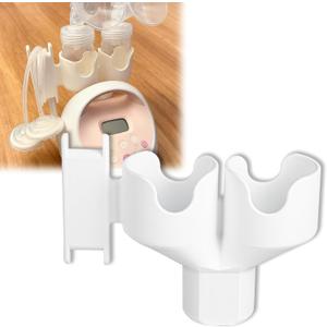 Bottle Holder for Spectra S1 & S2, Dual Organizer with Hose Management Compatible with Spectra New/Old Bottle, Space-Saving & Easy Installation (White, New Breast Pump)