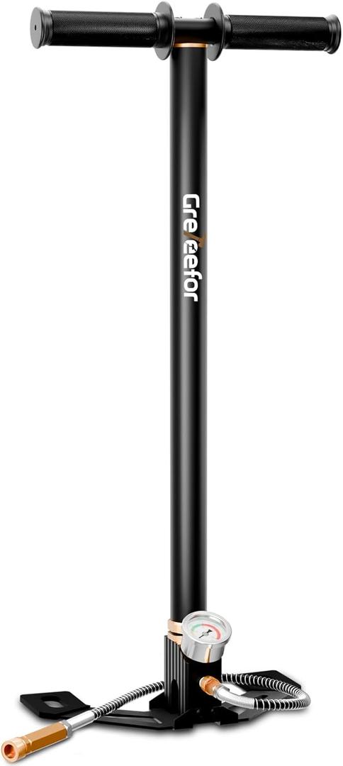 PCP Hand Pump 4500 PSI / 30MPa, Critical Parts Pre-Assembled with Oil-Moisture Filter PCP Air Pump for PCP Air Rifles, PCP Airguns, HPA Tanks, Paintball