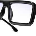 knliwkm Big Black Rimmed Nerd Glasses Costume for Women Men Thick Square Oversized Frame Clear Lens Eyeglasses Old Man Adults Children