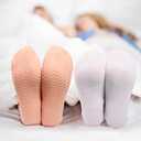 Silicone Moisturizing Socks for Dry Cracked Feet - 2 Pairs, XL Long Size, Non-Slip Heel Socks for Women and Men - High Stretch Foot Care Pedicure - White & Beige