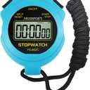 Stopwatch Timer Only Stopwatch Mode, ON/Off Silent Large Display Simple Operation, Without Clock Date Countdown, Digital Stop Watch for Sports Kids Coaches, Blue