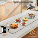 Extra Large Food Warming Mat 36"x16" Graphene Heating | 11 Temp Settings & 6 Heating Modes with Timer & Child Lock Perfect for Kitchen, Camping & Buffets | Ideal Gift for Family Gatherings & Christmas