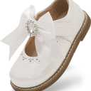 Toddler Girl Mary Jane Flat Dress Shoes (White)