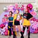 JOGAMS 172Pcs K-Pop Music Balloon Arch Kit, Metallic Silver Purple Pink Balloons Garland with Iridescent Star Disco Foils Balloons for Concert-Style Birthday Idol Showcase Fan Support Party Decor