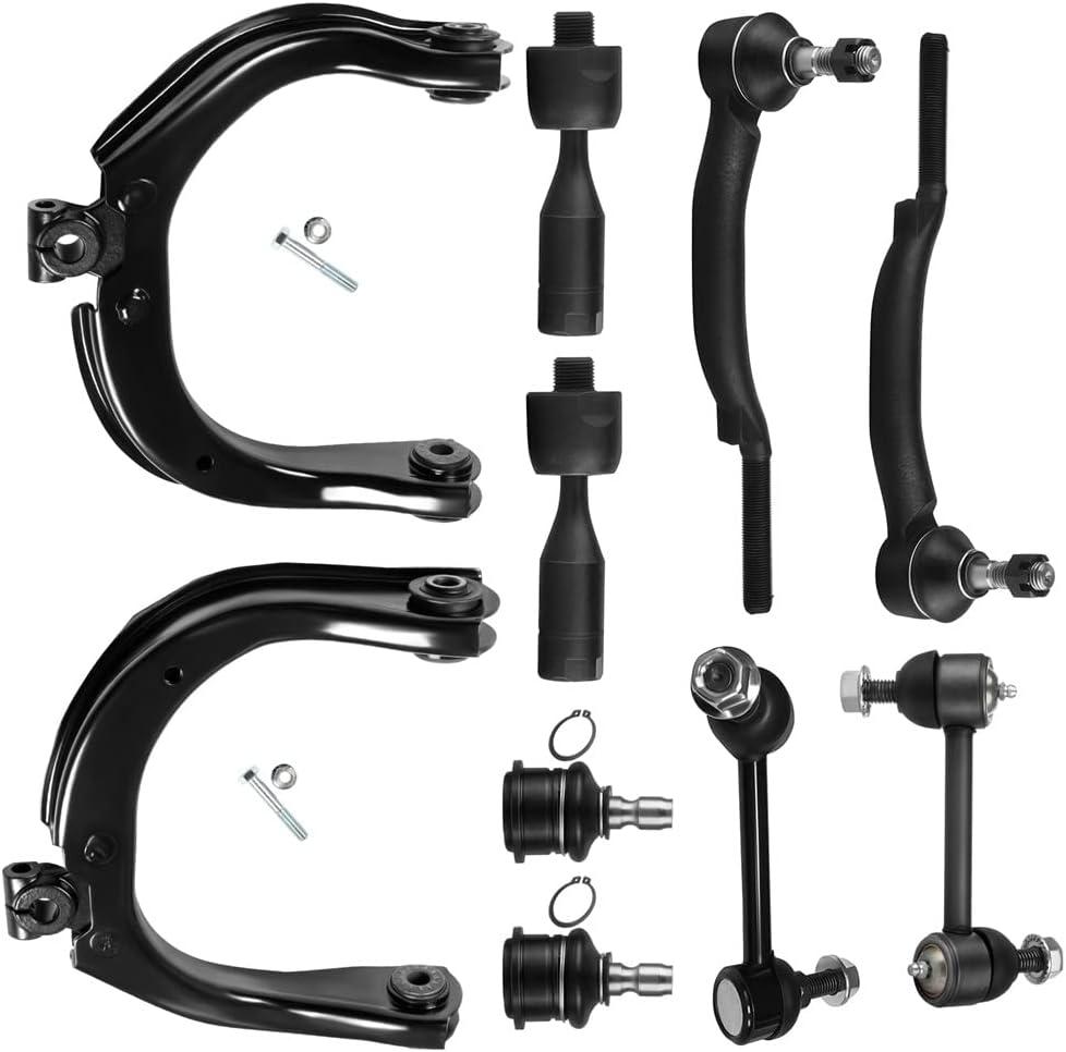 SCITOO 10pcs Suspension Kit 2003-2007 For Chevy Trailblazer 2003-2006 Trailblazer Ext 2003-2007 For Gmc Envoy 2004-2007 Rainier w/Suspension Parts Upper Control Arm Ball Joint Sway Bar Tie Rod End