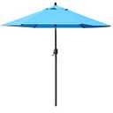 Sunnyglade 7.5' Patio Umbrella Outdoor Table Market Umbrella with Push Button Tilt/ Crank, 6 Ribs (Blue)