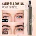 AWROSE Eyebrow Pencil, 2 Pack 3D Waterproof Microblading Eyebrow Pen 4 Fork Tip Tattoo Pencil, Precise Natural Magic Eye Brow Pen with Hair Like Strokes, 4 Points Multi-Used Eye Brow Pencils for Women