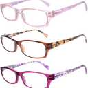 5 Pack Reading Glasses for Women, Blue Light Blocking Computer Readers, Ease Blurry Vision Dry Eyes Anti UV Glare (Multicolor-c1)
