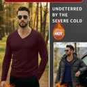 3 Pack Men's Thermal Shirts Big and Tall Fleece Lined Long Sleeve V Neck Base Layer Raglan Curved Hem Warm Tops (XXL)