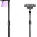 LenTok Telescopic Webcam Tripod Stand for Desk with Phone Holder, Desktop Webcam Mount Compatible with C922 C930e C920S C920 C615 C960 C920x Brio 4K, Table Phone Stand with 1/4'' Thread