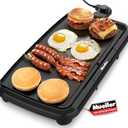 MÜELLERHOME Mueller HealthyBites 20" Electric Griddle, Cool Touch Handles, Sliding Drip Tray for Breakfast Pancakes, Burgers and Eggs, Eco-Friendly Grill for