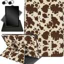 Case for Amazon Fire Max 11 (13th Generation, 2023 Release), 360 Degree Rotating Stand Cover with Auto Wake Sleep Case for Fire 11 Max Tablet,Brown Cow Print Pattern