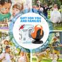 Halloween Bubble Machine, Bubbles Blower for Kids, Toddlers - 360 Rotation, 75 Adjustment, with LED Light - Bubble Toys Gifts for Boys, Girls, Outdoor, Birthday, Party (Black+orange)