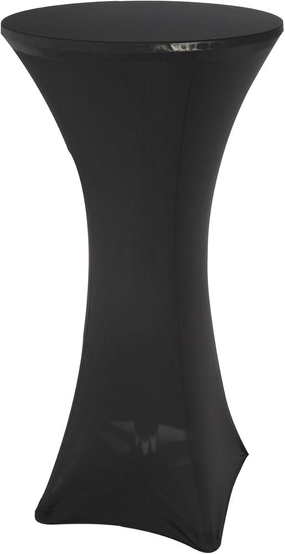 REDCAMP 24" Cocktail Table with Black Cover, Folding Round Bar Table Pub Table with Flip-Up Top for Parties Restaurant, 30" /45" Two Heights Adjustable