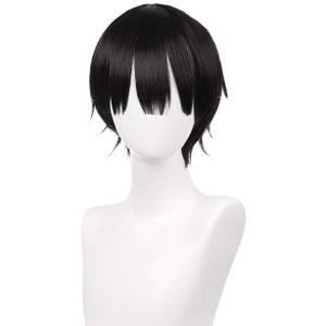 Black Short Cosplay Wig & 1 Hair Net Cap, for After School Theme Anime Costume Party; 33BK