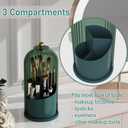 GAXmi Makeup Brush Holder with Lid Cosmetic Tools Organizer 360 Rotating Waterproof Dustproof Beauty Brushes Storage for Vanity, All Green | with Lid, 360 Rotating, Waterproof, Dustproof, for Vanity