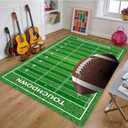 Football Rug for Bedroom 3'x5' Non Slip Football Field Rugs,Sports Carpet for Living Room and Game Room Decor