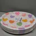 50Pcs Valentine's Party Oval Plates 11 Inch Disposable Conversation Heart Paper Plate Valentine Tableware Dinnerware Set Heart Platter Dish Tray for Anniversary Wedding Party Decor Supplies